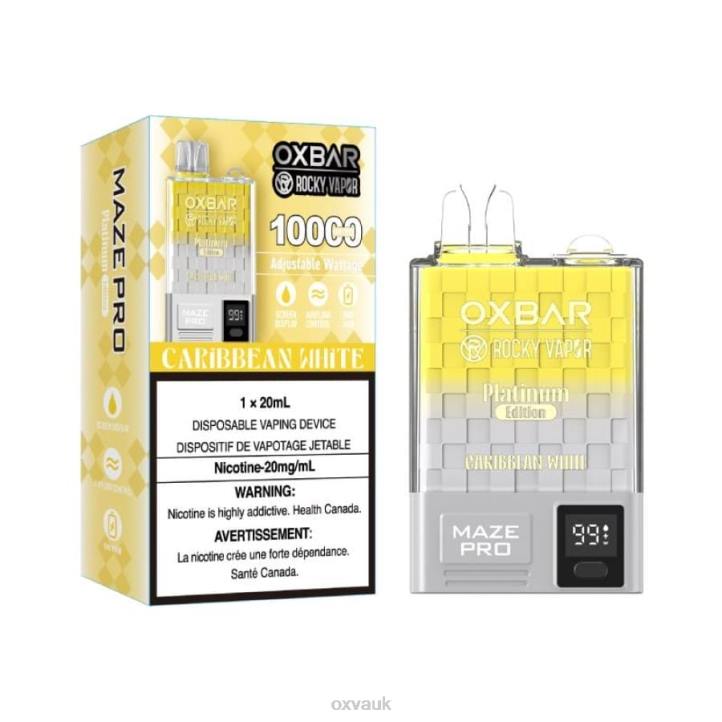 OXVA OXBAR MAZE PRO 10000 OXVA Pods UK CARIBBEAN WHITE N6DT14